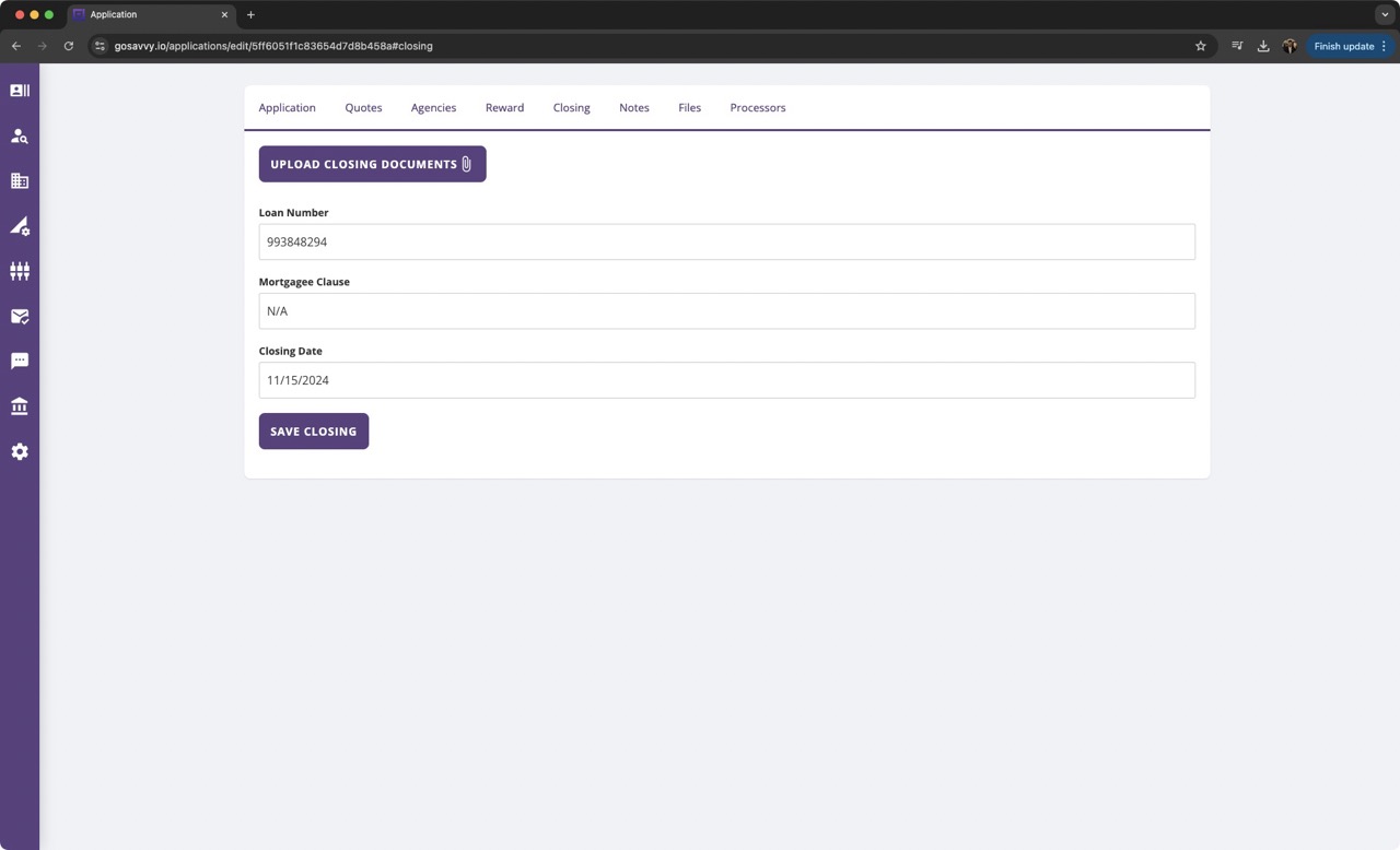 Insurance lead management platform screenshot